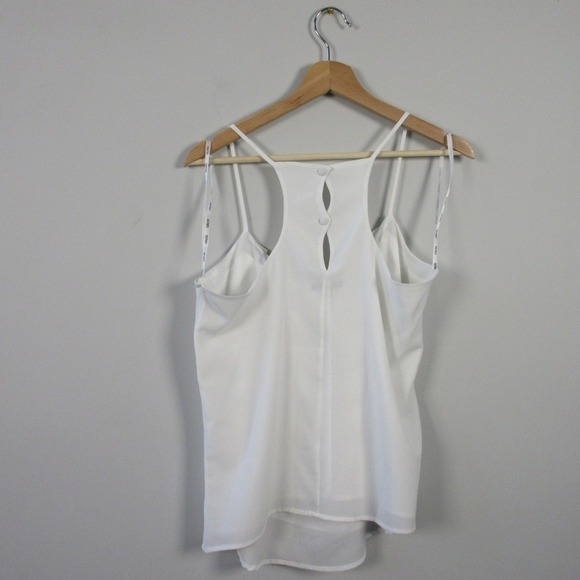 XOXO Tank Cami Top Women M White Beaded Neckline Layered Casual Y2K Preppy 142 - Picture 5 of 13